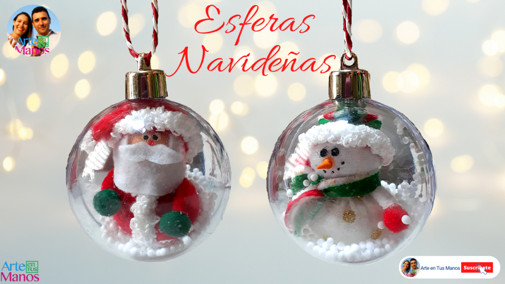 Santa Claus y Nieve Para Esferas Acrílicas con Arte en Tus Manos