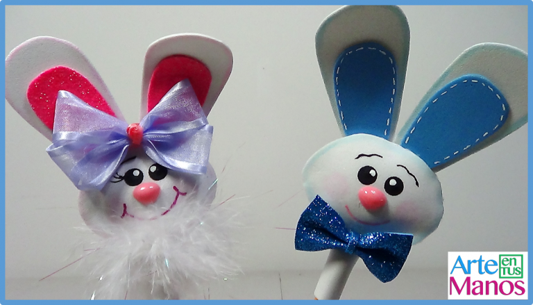 Como decorar tus lápices con Conejos en Foami