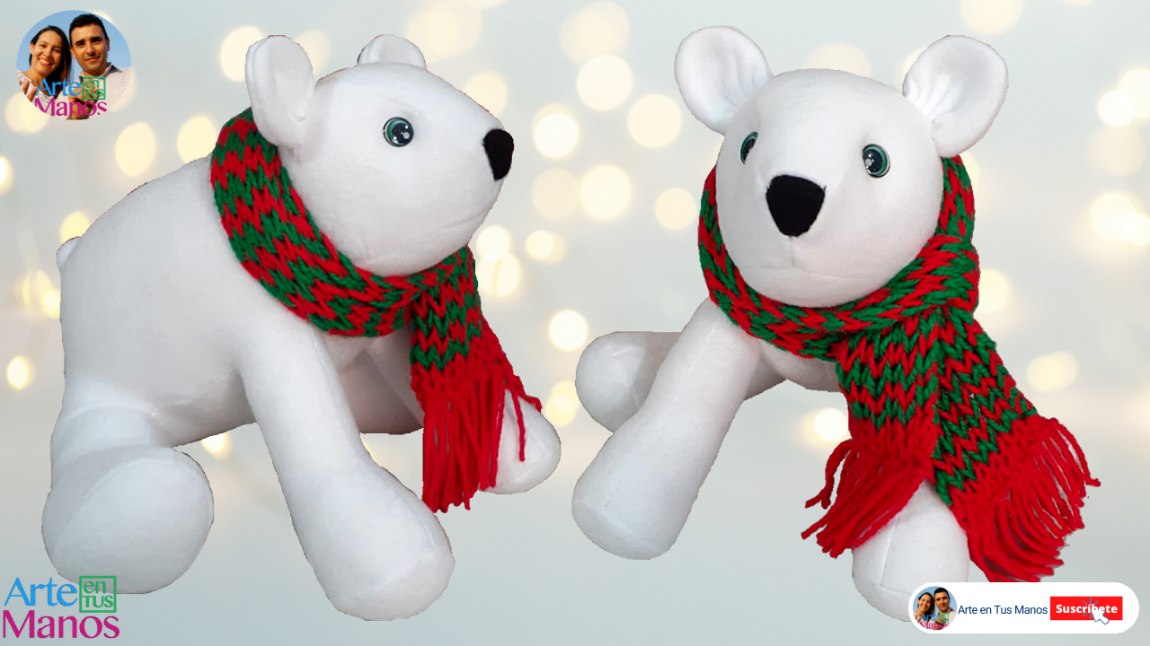 Osito Polar Navideño, Tutorial con Arte en Tus Manos - Arte en Tus ...