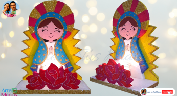Porta vela Virgencita – Farol para el Alumbrado Con Arte en Tus Manos