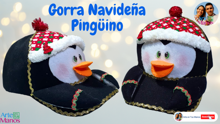 Gorras Navideñas Pingüino – Fácil Arte en Tus Manos