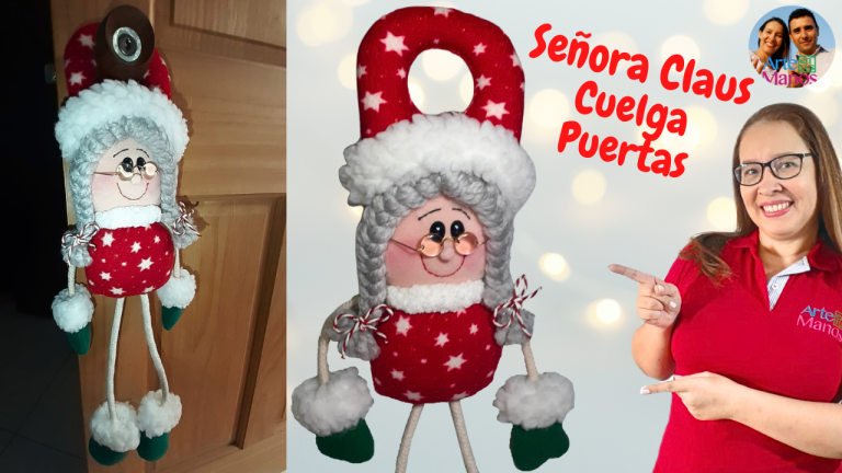 CUELGA PUERTAS Navideños SEÑORA CLAUS, Fácil Con Arte en Tus Manos