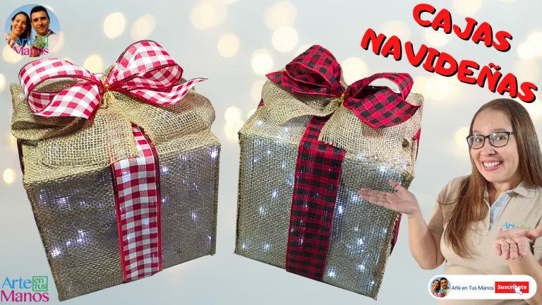 CAJAS DE REGALO NAVIDEÑAS Con YUTE, FÁCILES Con Arte en Tus Manos