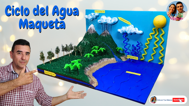 Maqueta del CICLO DEL AGUA Hecha en Casa – Fácil y Divertido Con Arte en Tus Manos