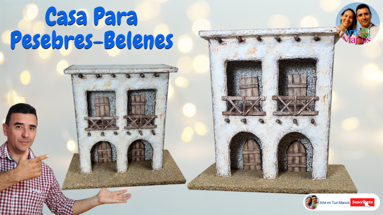 HERMOSAS CASAS EN CARTÓN Para PESEBRES, BELENES con este tutorial paso a paso 2025