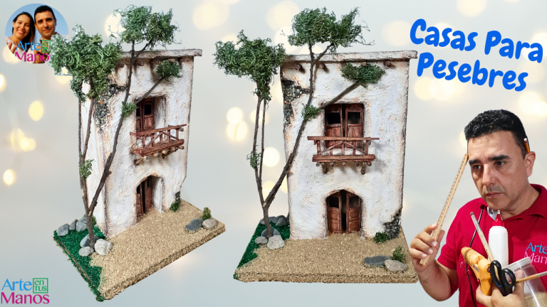 Hermosas CASAS EN CARTÓN, Para Pesebres, Belenes, Tutorial Con Arte en Tus Manos