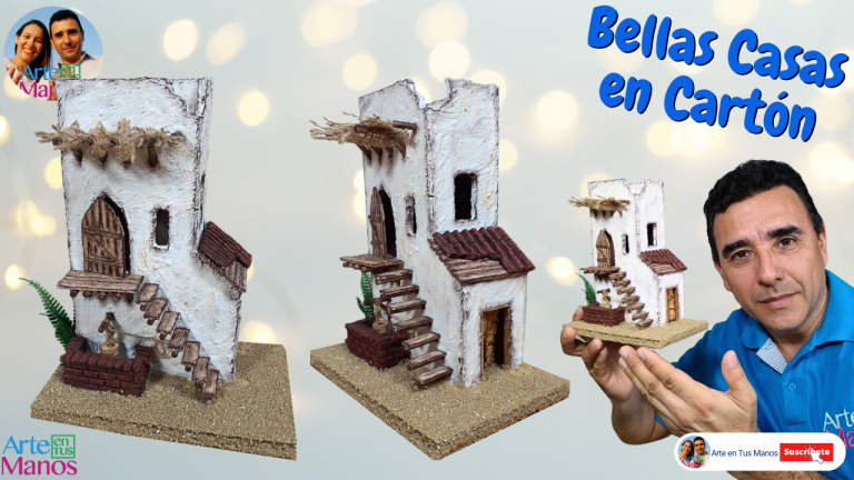 Hermosas CASAS EN CARTÓN Para Pesebres, Belenes, Tutorial Arte en Tus Manos 2025 Casa 6