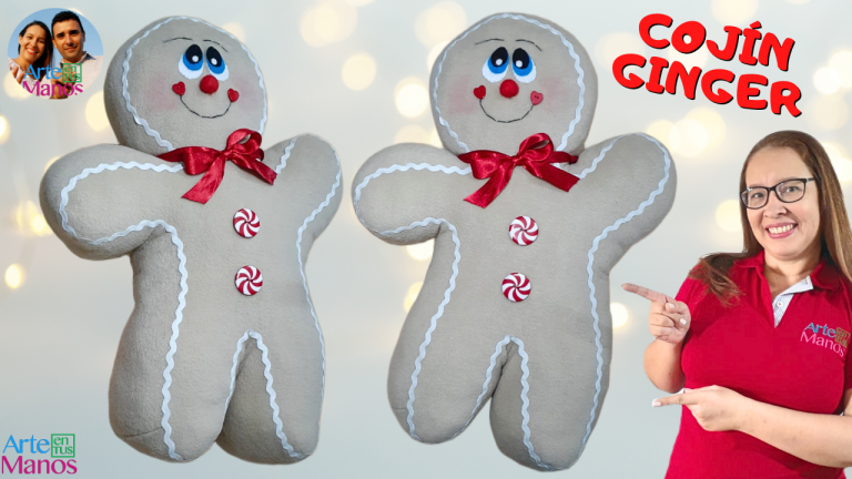 COJINES NAVIDEÑOS, Galleta de Jengibre GINGER Con Arte en Tus Manos