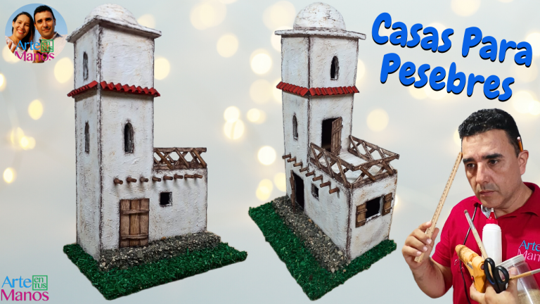 Cómo Hacer HERMOSAS CASAS En Cartón Para PESEBRES, BELENES, Con Arte en Tus Manos – Proyecto 9