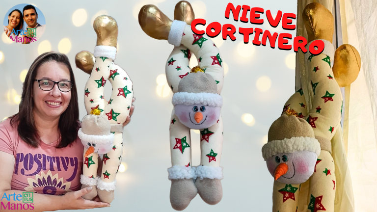 CORTINEROS NAVIDEÑOS – Sujetador MUÑECO DE NIEVE Tutorial Con Arte en Tus Manos