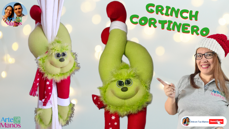 Aprende cómo Hacer SUJETADORES NAVIDEÑOS Para Cortinas, GRINCH Con Arte en Tus Manos