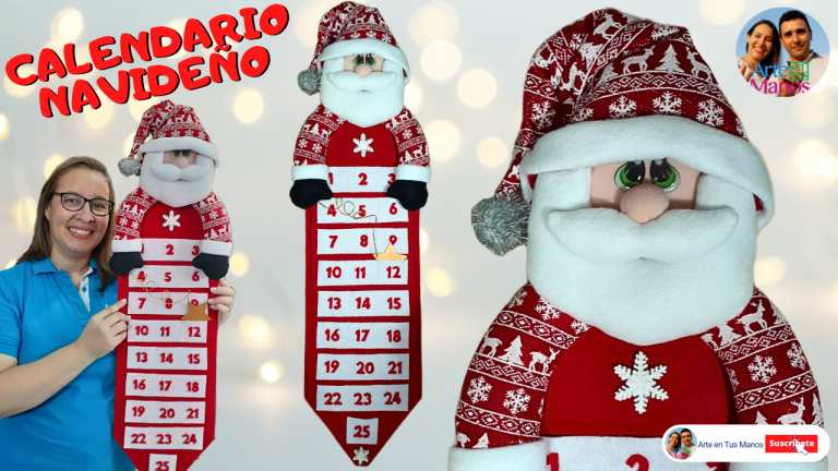 CALENDARIO NAVIDEÑO – Santa Claus, Fácil Con Arte en Tus Manos