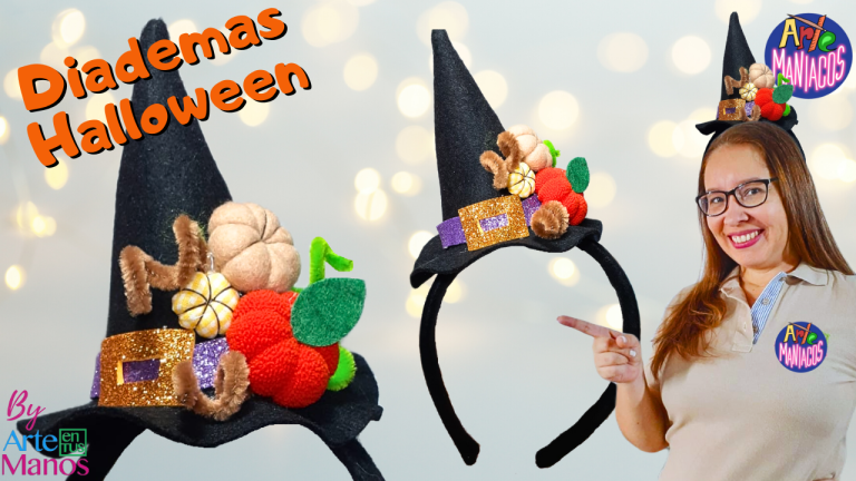 Hermosas DIADEMAS PARA HALLOWEEN, Sombrero con Calabazas, Fáciles Arte en Tus Manos