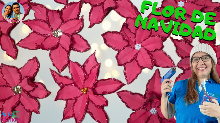 HERMOSAS POINSETTIAS Hechas En Foami, FÁCILES Y ECONÓMICAS Con Arte en Tus Manos