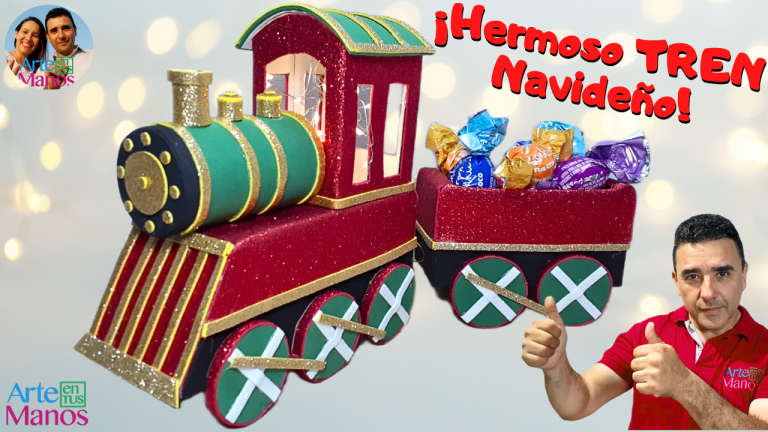 Transforma cajas de leche en un hermoso TREN NAVIDEÑO, Tutorial Arte en Tus Manos