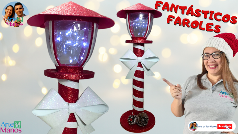 Farol Navideño Reciclado | Lámpara DIY con Tubos de Cartón y Botella – Arte en Tus Manos