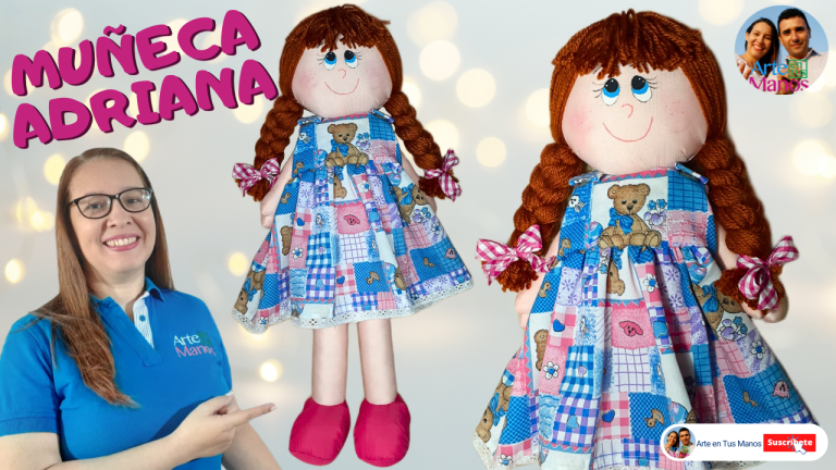 MUÑECA de Trapo ADRIANA, FÁCIL Paso a paso Con Arte en Tus Manos