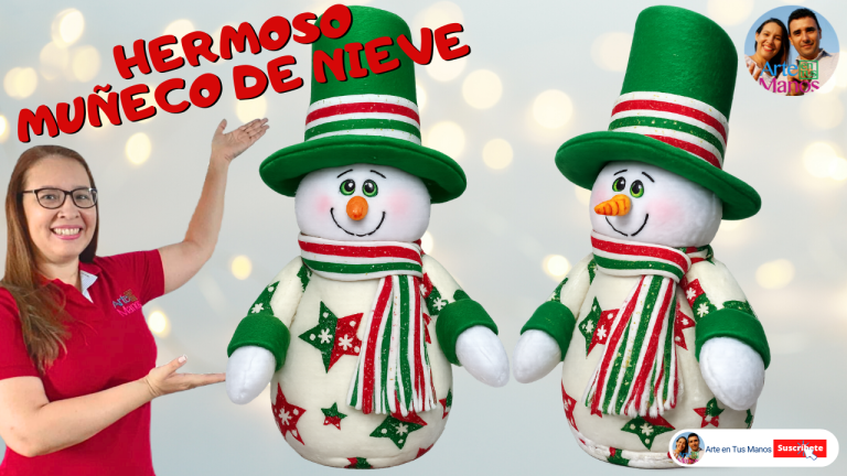 Hermoso MUÑECO DE NIEVE EN FIELTRO, Fácil y Económico Con Arte en Tus Manos